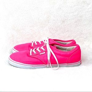VANS Neon Pink Lace Up Skate Shoes Size 10